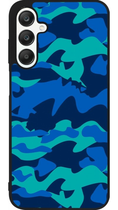 Coque Samsung Galaxy A25 - Silicone rigide noir Camo Blue