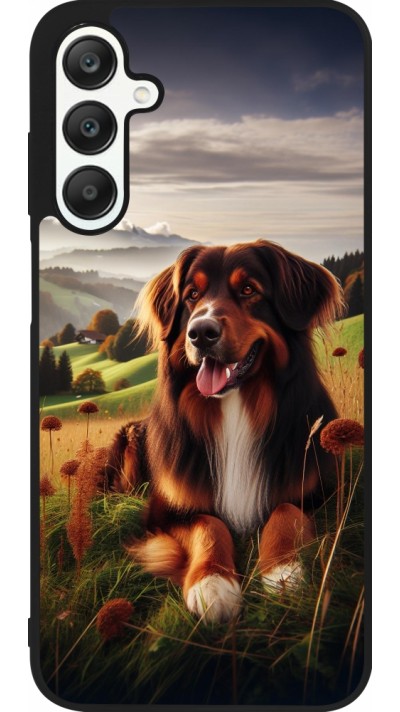 Coque Samsung Galaxy A25 - Silicone rigide noir Chien Campagne Suisse