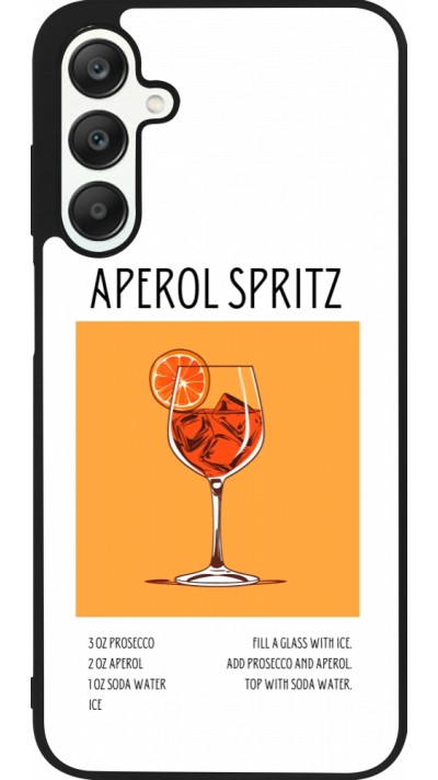 Coque Samsung Galaxy A25 - Silicone rigide noir Cocktail recette Aperol Spritz