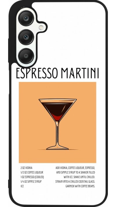 Coque Samsung Galaxy A25 - Silicone rigide noir Cocktail recette Espresso Martini