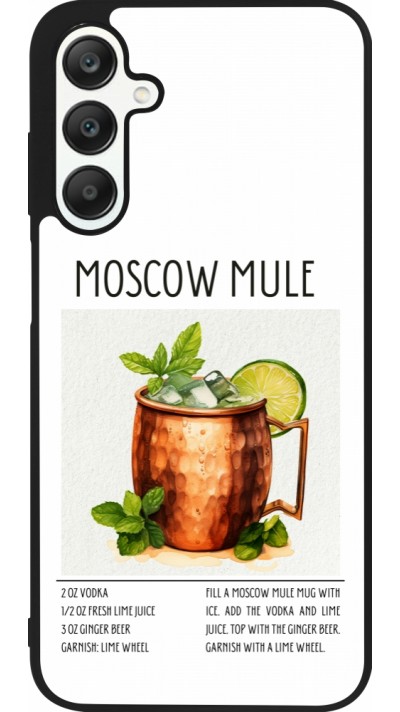 Coque Samsung Galaxy A25 - Silicone rigide noir Cocktail recette Moscow Mule