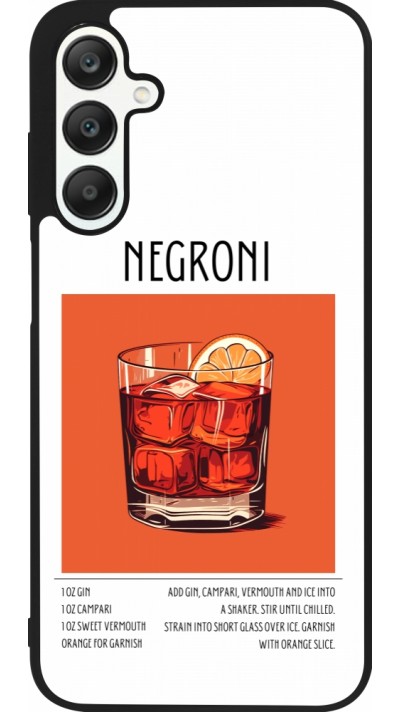 Coque Samsung Galaxy A25 - Silicone rigide noir Cocktail recette Negroni