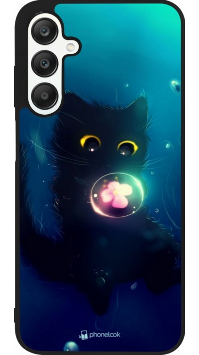 Coque Samsung Galaxy A25 - Silicone rigide noir Cute Cat Bubble