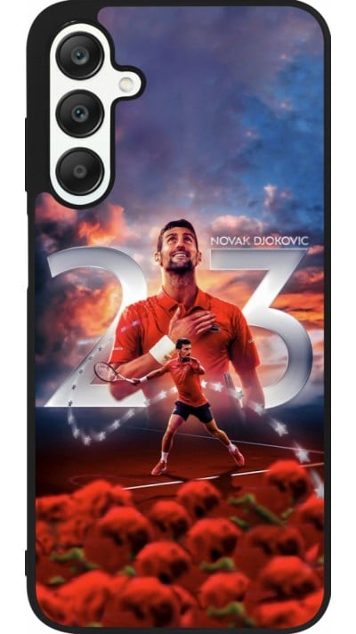 Coque Samsung Galaxy A25 - Silicone rigide noir Djokovic 23 Grand Slam