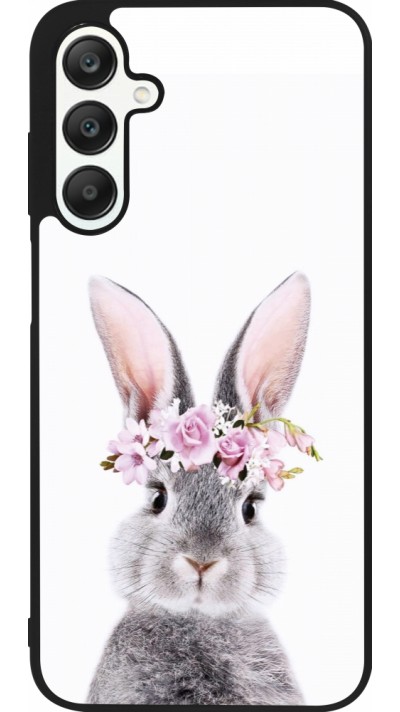 Coque Samsung Galaxy A25 - Silicone rigide noir Easter 2023 flower bunny