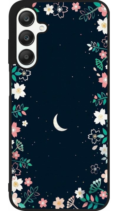 Coque Samsung Galaxy A25 - Silicone rigide noir Flowers space