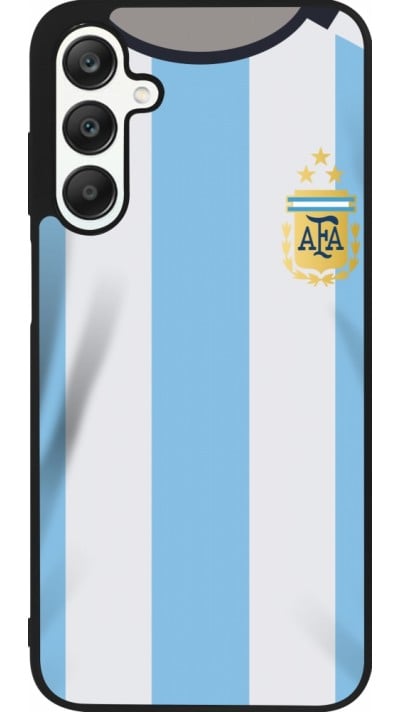 Coque Samsung Galaxy A25 - Silicone rigide noir Maillot de football Argentine 2022 personnalisable