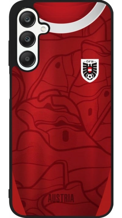 Coque Samsung Galaxy A25 - Silicone rigide noir Maillot de football Autriche personnalisable