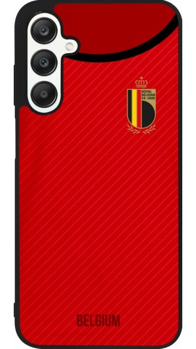 Coque Samsung Galaxy A25 - Silicone rigide noir Maillot de football Belgique 2022 personnalisable