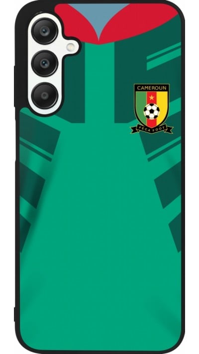 Coque Samsung Galaxy A25 - Silicone rigide noir Maillot de football Cameroun 2022 personnalisable