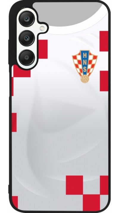 Coque Samsung Galaxy A25 - Silicone rigide noir Maillot de football Croatie 2022 personnalisable