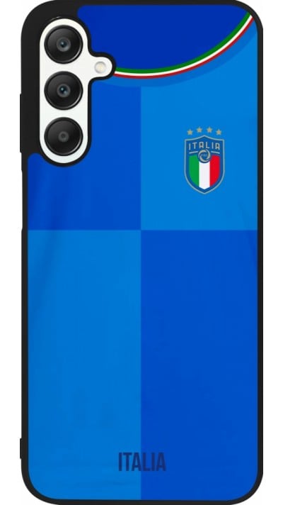 Coque Samsung Galaxy A25 - Silicone rigide noir Maillot de football Italie 2022 personnalisable