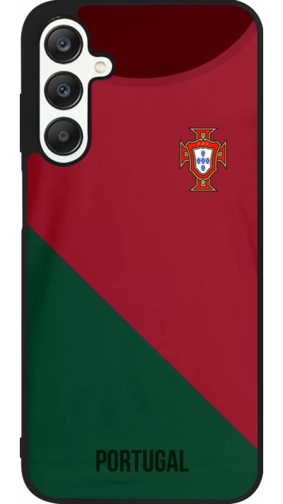 Coque Samsung Galaxy A25 - Silicone rigide noir Maillot de football Portugal 2022