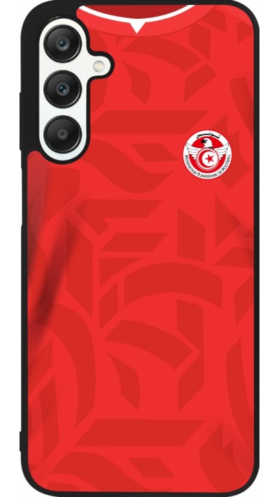 Coque Samsung Galaxy A25 - Silicone rigide noir Maillot de football Tunisie 2022 personnalisable