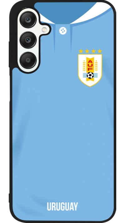 Coque Samsung Galaxy A25 - Silicone rigide noir Maillot de football Uruguay 2022 personnalisable