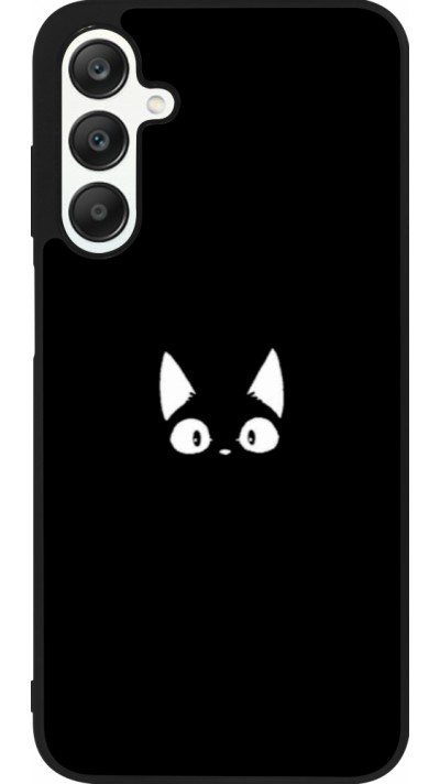 Coque Samsung Galaxy A25 - Silicone rigide noir Funny cat on black