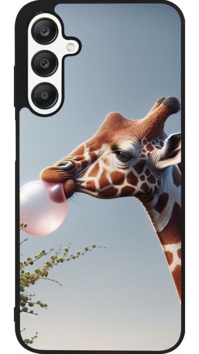 Coque Samsung Galaxy A25 - Silicone rigide noir Girafe à bulle