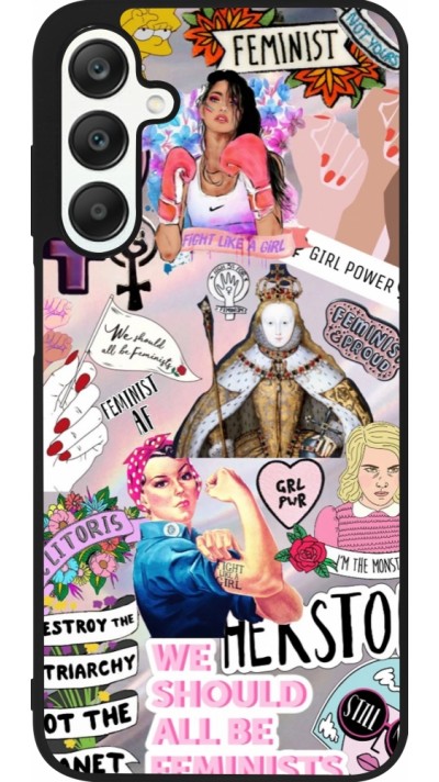 Coque Samsung Galaxy A25 - Silicone rigide noir Girl Power Collage