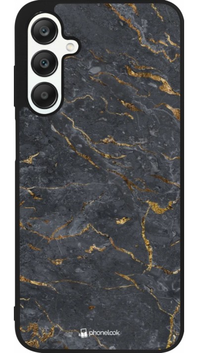 Coque Samsung Galaxy A25 - Silicone rigide noir Grey Gold Marble