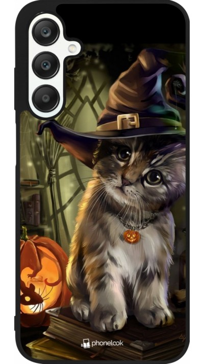 Coque Samsung Galaxy A25 - Silicone rigide noir Halloween 21 Witch cat