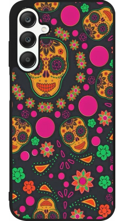 Coque Samsung Galaxy A25 - Silicone rigide noir Halloween 22 colorful mexican skulls