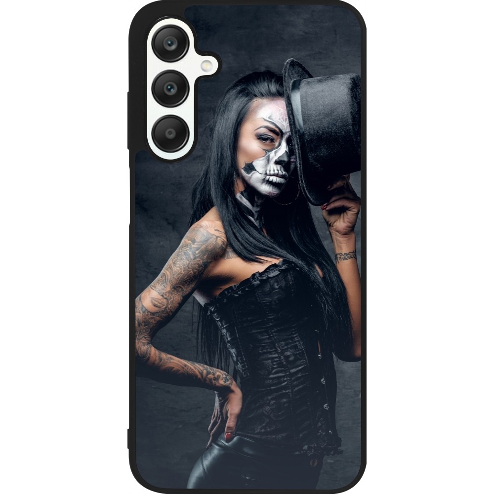 Coque Samsung Galaxy A25 - Silicone rigide noir Halloween 22 Tattooed Girl