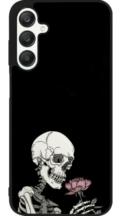 Coque Samsung Galaxy A25 - Silicone rigide noir Halloween 2023 rose and skeleton