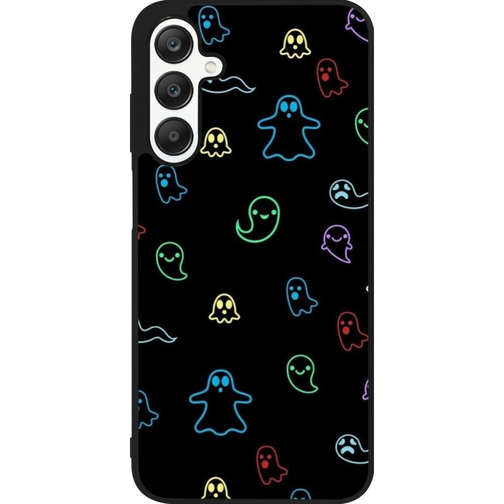 Coque Samsung Galaxy A25 - Silicone rigide noir Halloween 2024 colorful ghosts