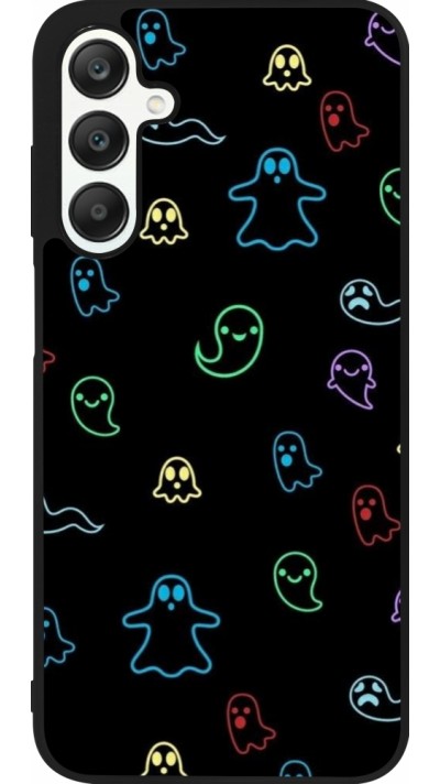 Coque Samsung Galaxy A25 - Silicone rigide noir Halloween 2024 colorful ghosts