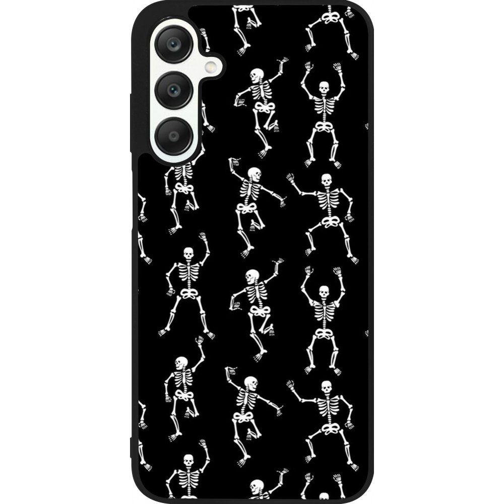 Coque Samsung Galaxy A25 - Silicone rigide noir Halloween 2024 dancing skeleton