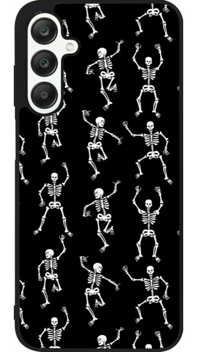 Coque Samsung Galaxy A25 - Silicone rigide noir Halloween 2024 dancing skeleton