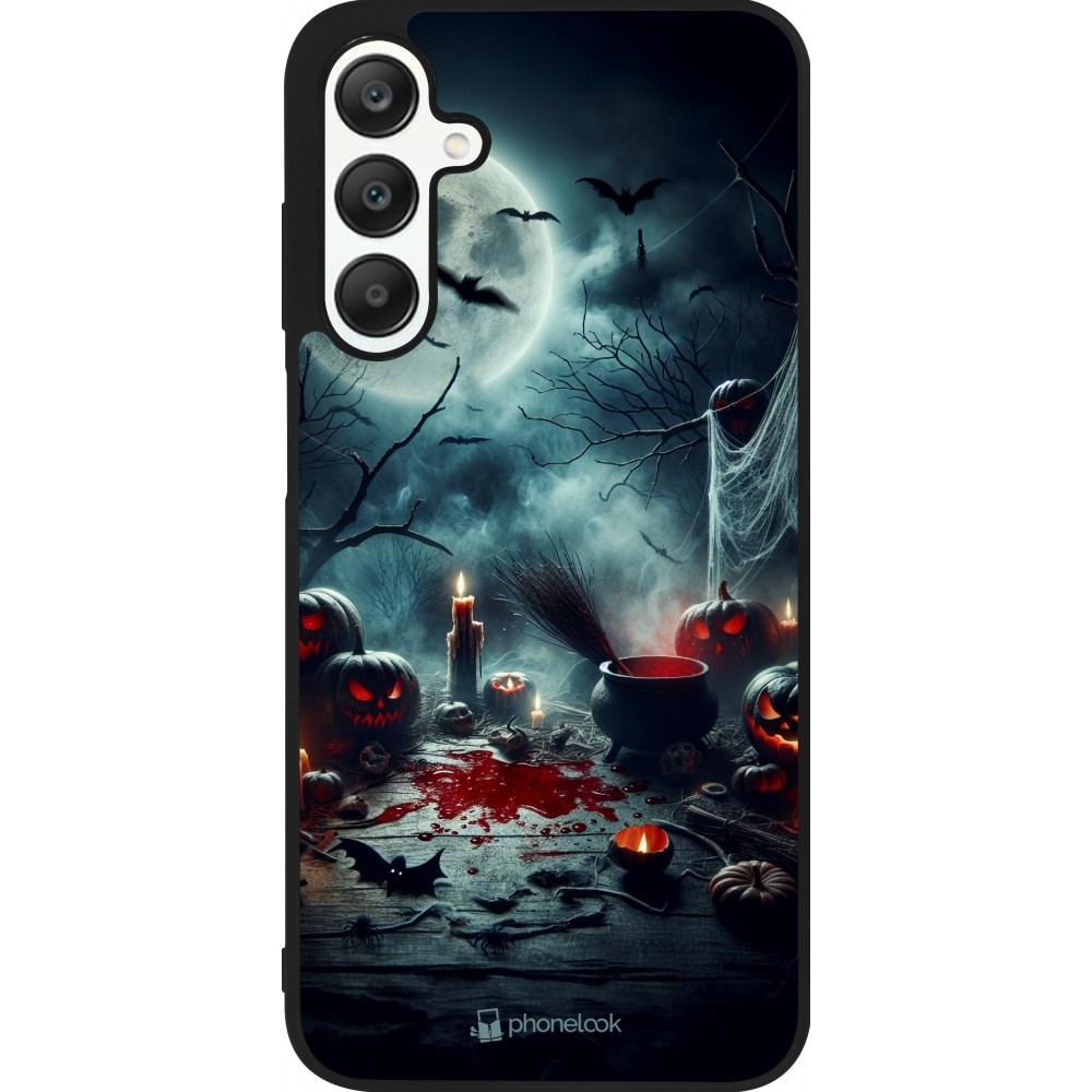 Coque Samsung Galaxy A25 - Silicone rigide noir Halloween 2024 Dark Moon