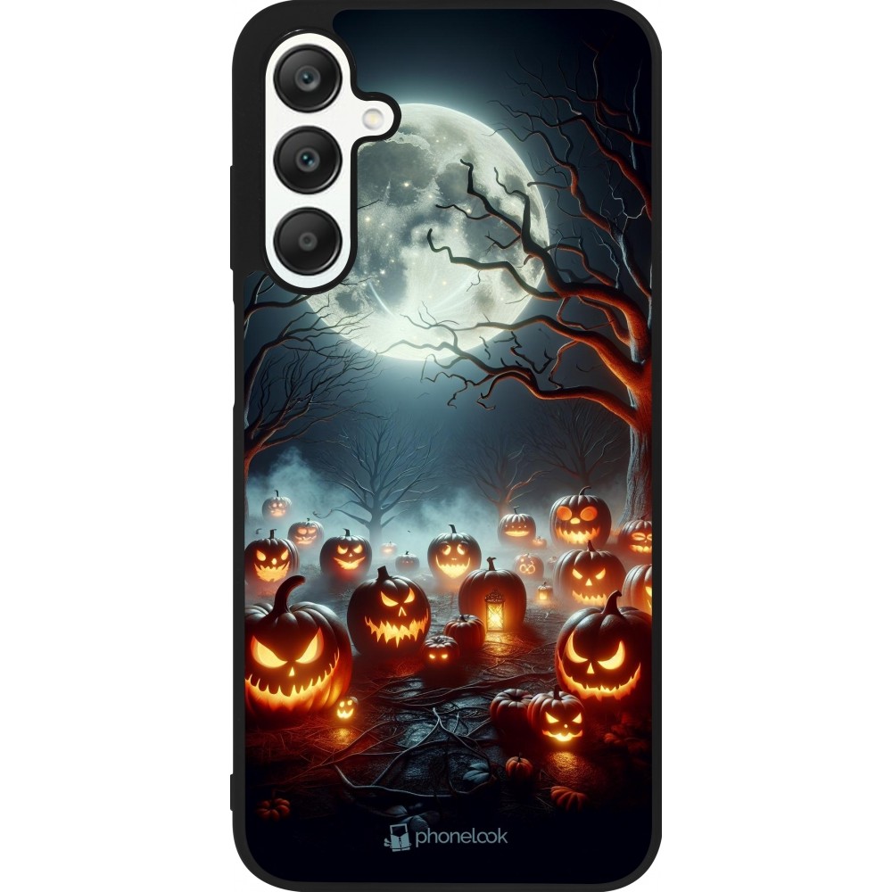 Coque Samsung Galaxy A25 - Silicone rigide noir Halloween 2024 Many Pumpkins