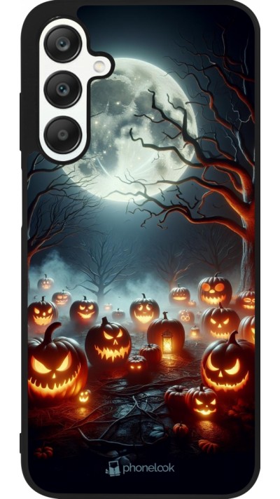 Coque Samsung Galaxy A25 - Silicone rigide noir Halloween 2024 Many Pumpkins