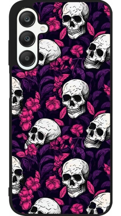 Coque Samsung Galaxy A25 - Silicone rigide noir Halloween 2024 romantic skulls