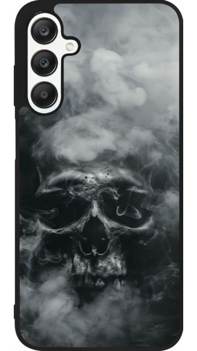 Coque Samsung Galaxy A25 - Silicone rigide noir Halloween 2024 smoky skull