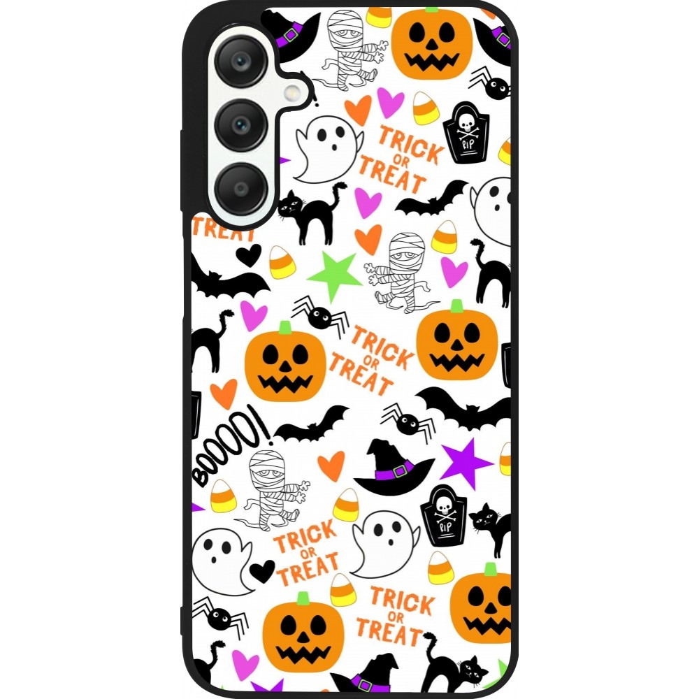 Coque Samsung Galaxy A25 - Silicone rigide noir Halloween 2024 trick or treat