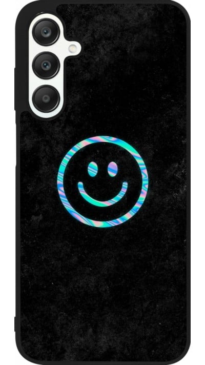 Coque Samsung Galaxy A25 - Silicone rigide noir Happy smiely irisé