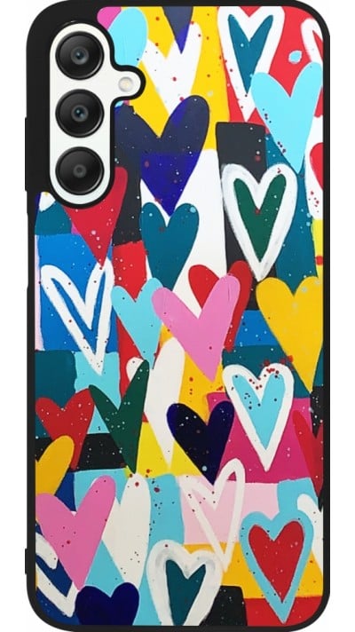 Coque Samsung Galaxy A25 - Silicone rigide noir Joyful Hearts