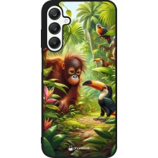 Coque Samsung Galaxy A25 - Silicone rigide noir Jungle Tropicale Tayrona