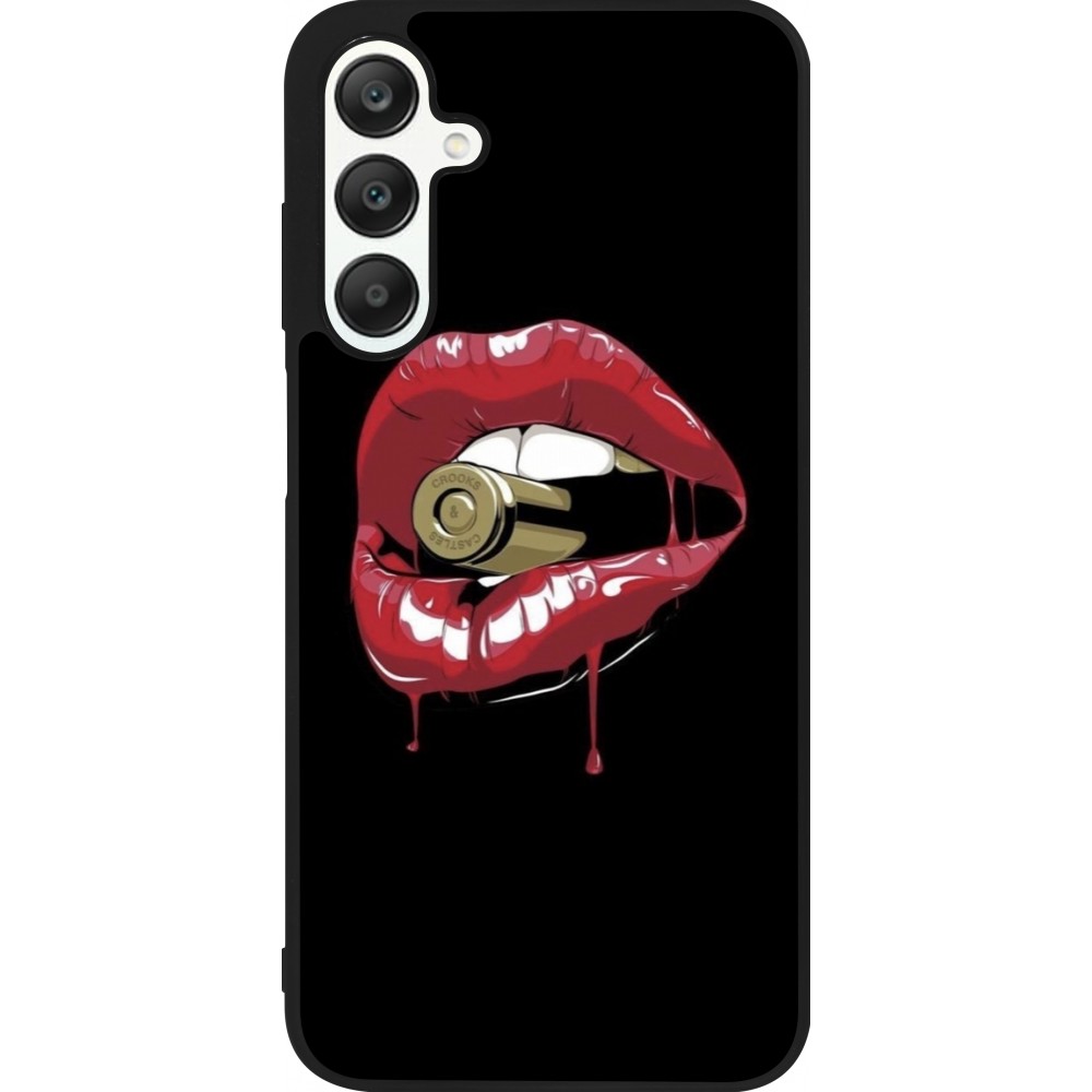 Coque Samsung Galaxy A25 - Silicone rigide noir Lips bullet