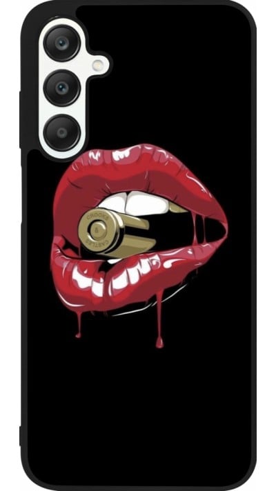 Coque Samsung Galaxy A25 - Silicone rigide noir Lips bullet