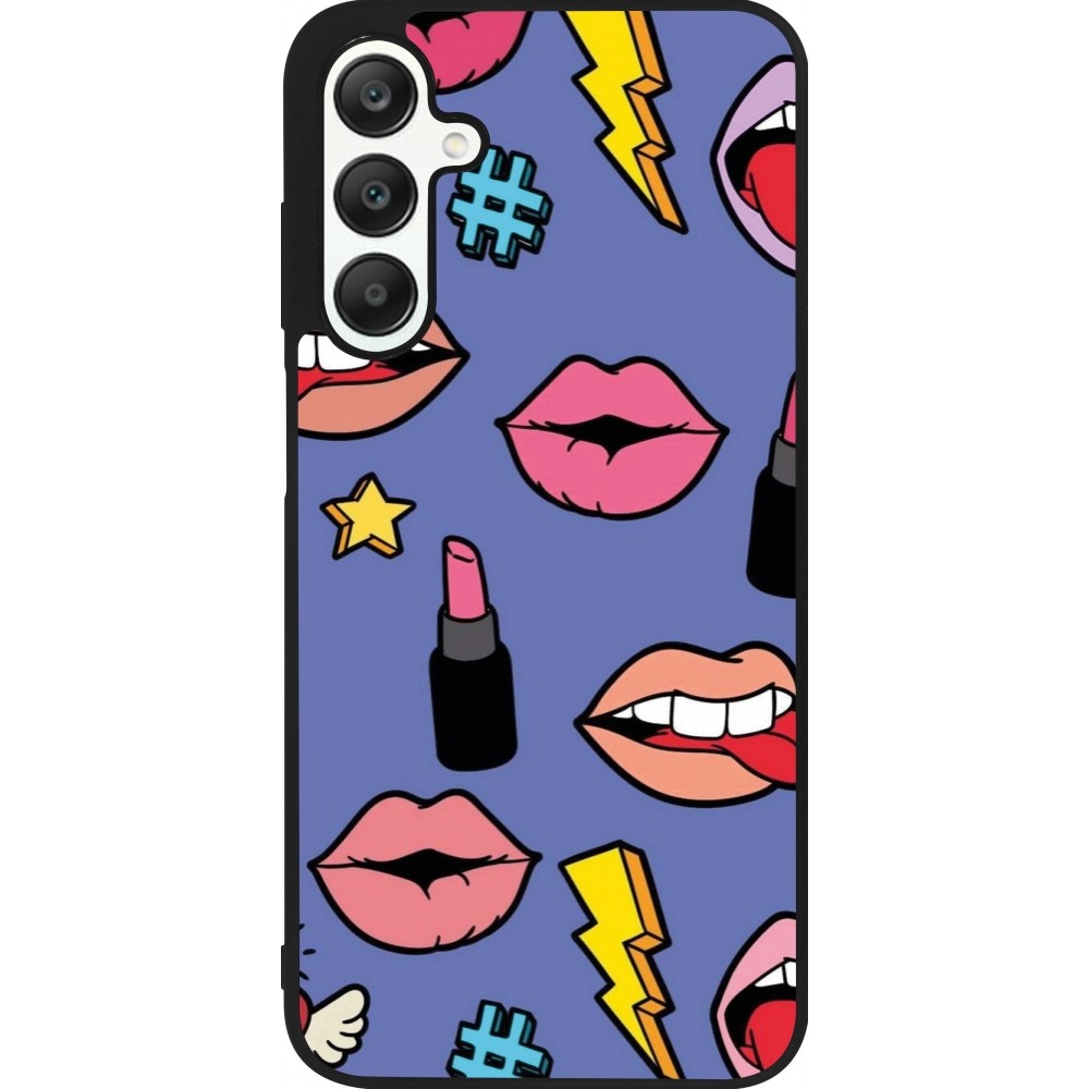 Coque Samsung Galaxy A25 - Silicone rigide noir Lips and lipgloss