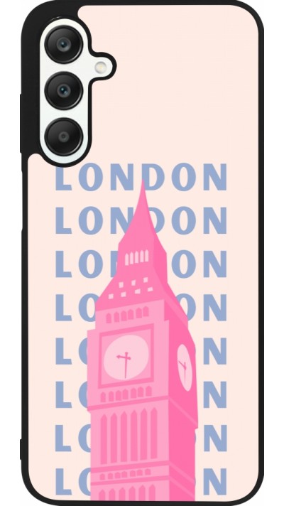 Coque Samsung Galaxy A25 - Silicone rigide noir London Pink Print