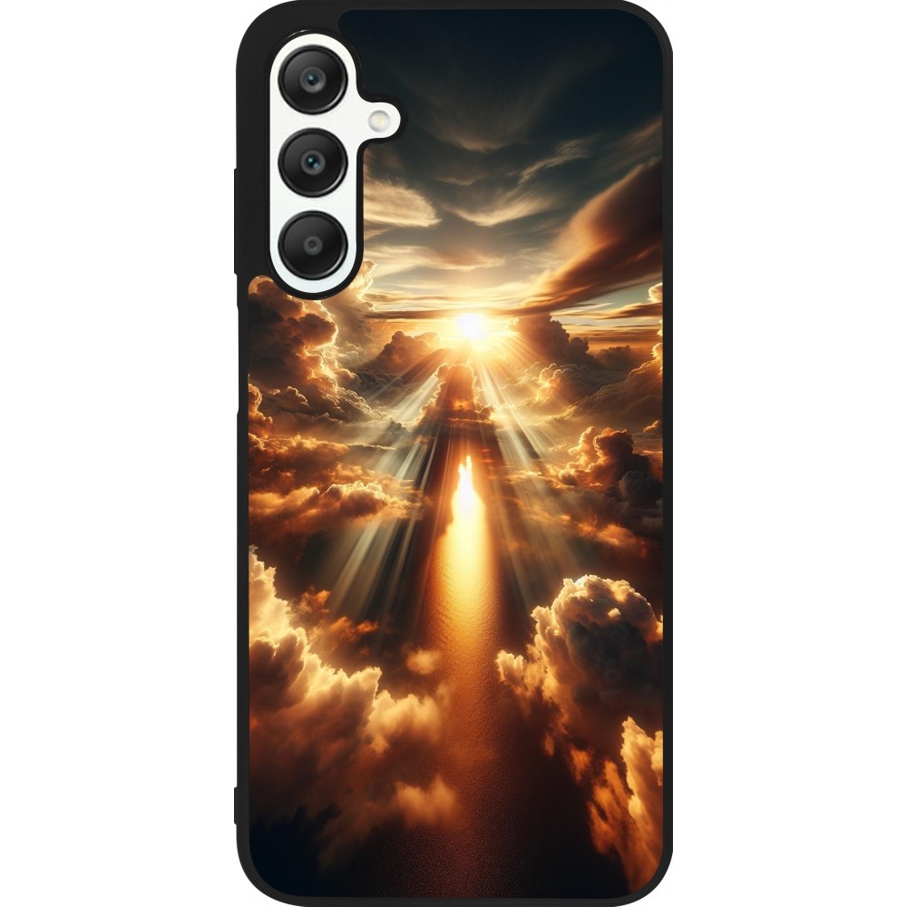 Coque Samsung Galaxy A25 - Silicone rigide noir Lueur Céleste Zenith