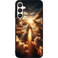 Coque Samsung Galaxy A25 - Silicone rigide noir Lueur Céleste Zenith