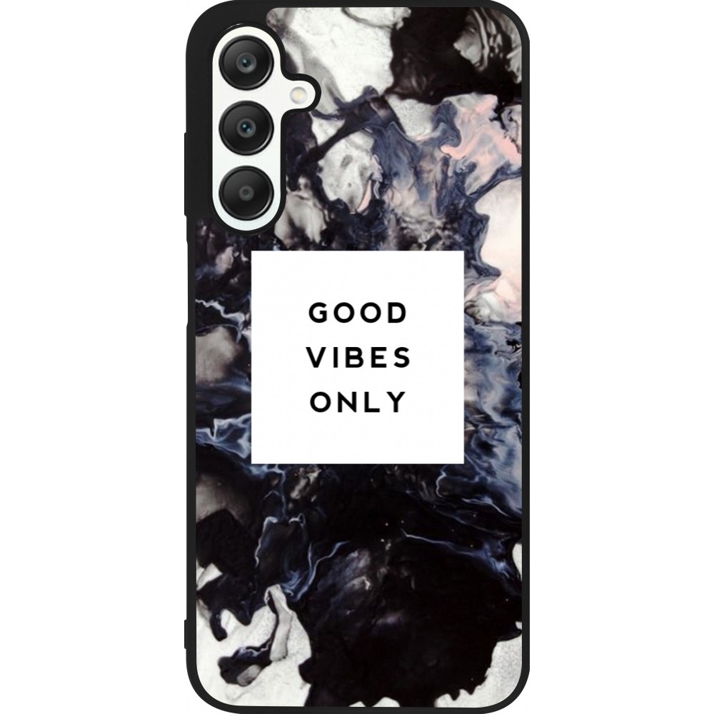 Coque Samsung Galaxy A25 - Silicone rigide noir Marble Good Vibes Only