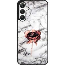 Coque Samsung Galaxy A25 - Silicone rigide noir Marble Rose Gold