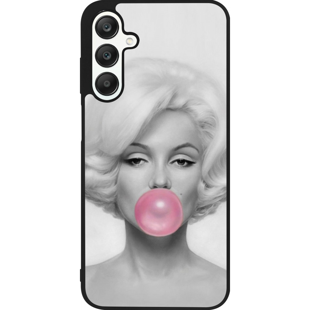 Coque Samsung Galaxy A25 - Silicone rigide noir Marilyn Bubble