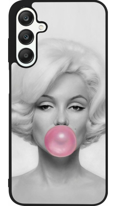 Coque Samsung Galaxy A25 - Silicone rigide noir Marilyn Bubble